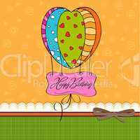 happy birthday card with balloons.