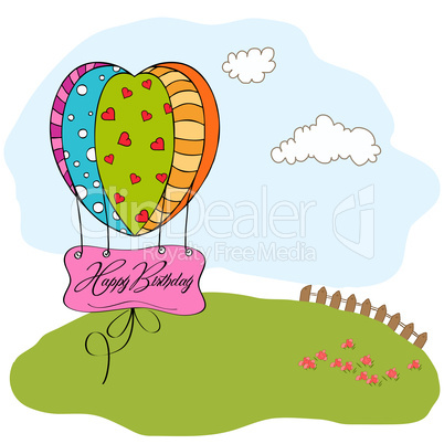 happy birthday card with balloons.