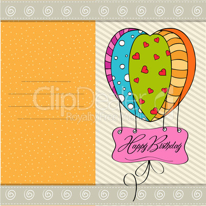 happy birthday card with balloons.