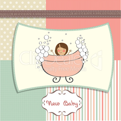 romantic baby girl shower card