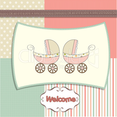 delicate baby twins shower card