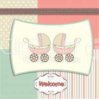 delicate baby twins shower card