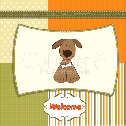 romantic baby shower card with dog