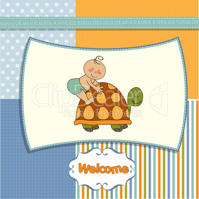 funny baby boy announcement card