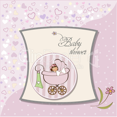 baby girl announcement card