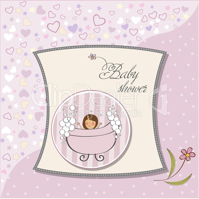 romantic baby girl shower card