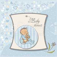 baby announcement card with little boy