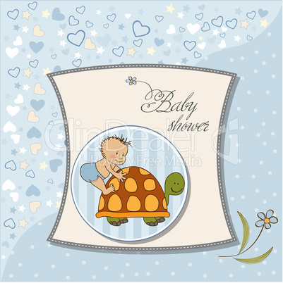 funny baby boy announcement card