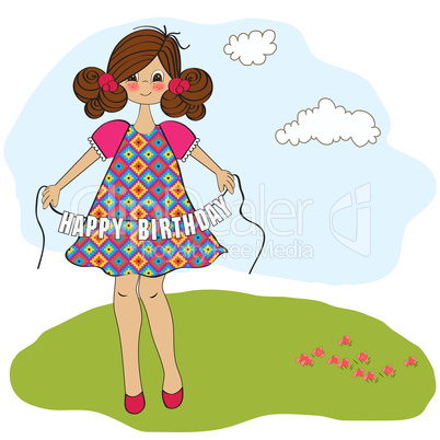 cute little girl wishing you happy birthday