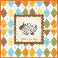 cute baby shower card with sheep