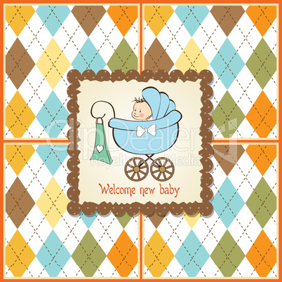 baby announcement card with little boy