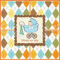 baby announcement card with little boy