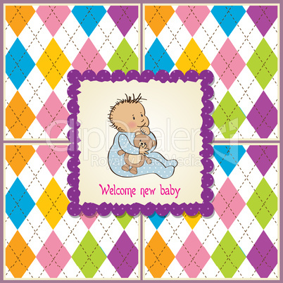 baby announcement card with little boy