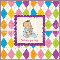 baby announcement card with little boy