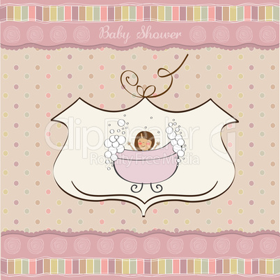 romantic baby girl shower card