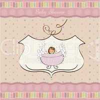 romantic baby girl shower card