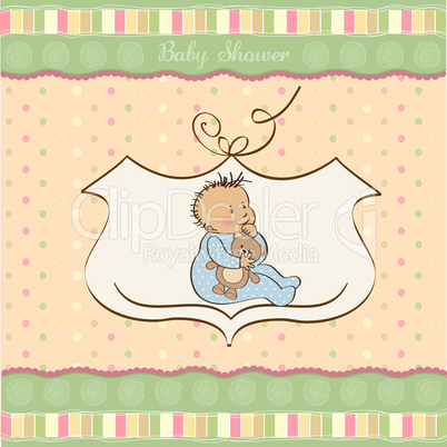 baby announcement card with little boy