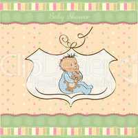 baby announcement card with little boy