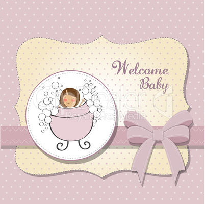 romantic baby girl shower card