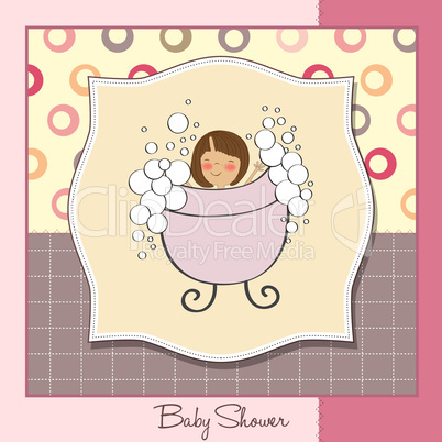 romantic baby girl shower card