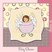 romantic baby girl shower card