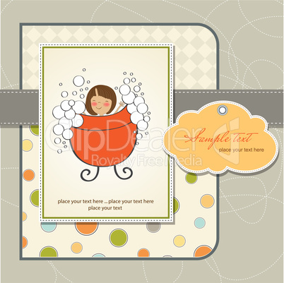 romantic baby girl shower card