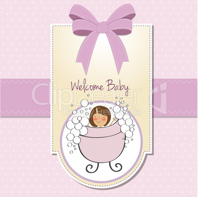 romantic baby girl shower card