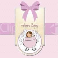 romantic baby girl shower card