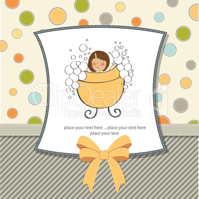 romantic baby girl shower card