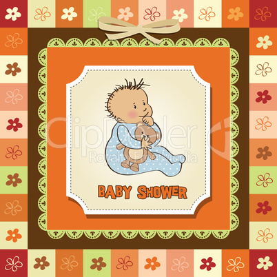 baby announcement card with little boy