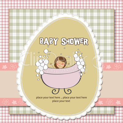 romantic baby girl shower card