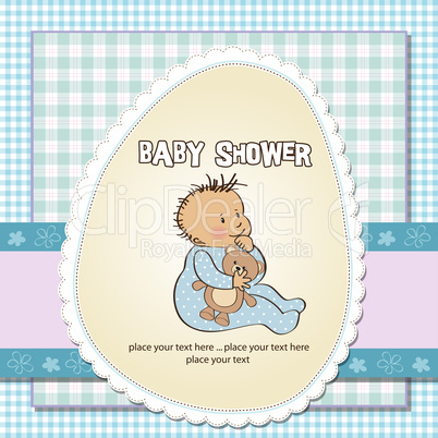 baby announcement card with little boy