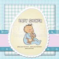 baby announcement card with little boy