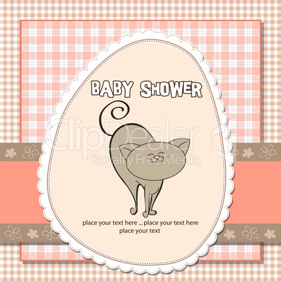 new baby shower card with cat