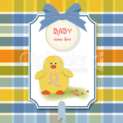 new baby card with little duck