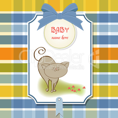 baby shower card with cat