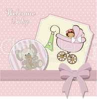 baby girl announcement card