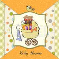 baby shower card with gift boxes