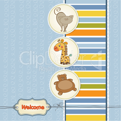 baby shower card with toys