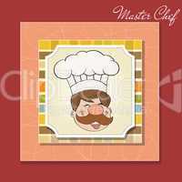 Background with Smiling Chef and Menu