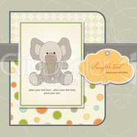 welcome baby card with elephant