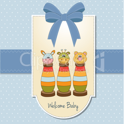 baby shower card with toys