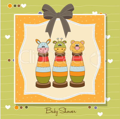 baby shower card with toys