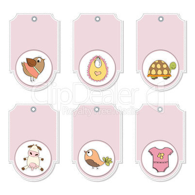 cartoon animals labels set