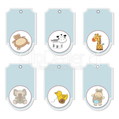 cartoon animals labels set