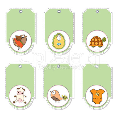 cartoon animals labels set