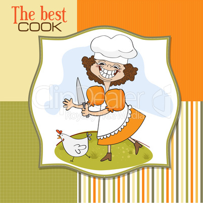 the best cook certificate with funny cook who runs a chicken