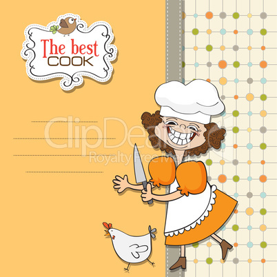 the best cook certificate with funny cook who runs a chicken