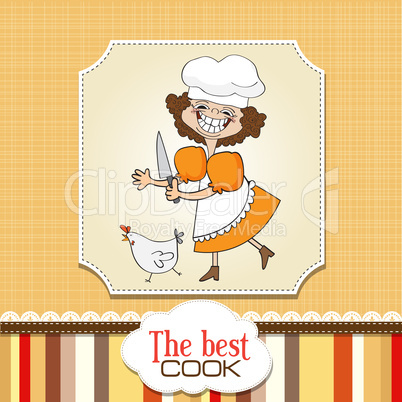 the best cook certificate with funny cook who runs a chicken