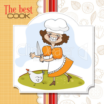 the best cook certificate with funny cook who runs a chicken